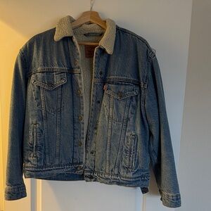 Levi's Classic Blue Denim Jacket with Sherpa Collar